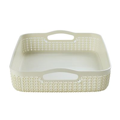 Curver Knit Effect Storage Tray Large - Cream image(3)