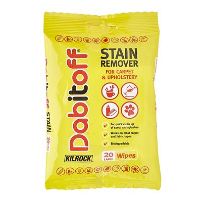 Kilrock Dabitoff Carpet and Upholstery Stain Remover Wipes 20 Pack image(1)