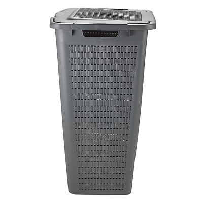 Rotho Lattice Effect Laundry Hamper 50L Slate Grey image(2)