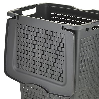 Rotho Lattice Effect Laundry Hamper 50L Slate Grey image(4)