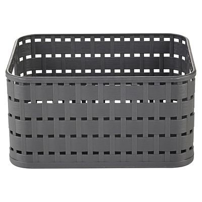 grey storage baskets