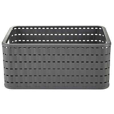 Rotho Lattice Effect Storage Basket Medium - Slate Grey image(1)