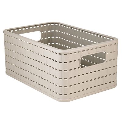 Rotho Lattice Effect Storage Basket Medium - Stone image(1)