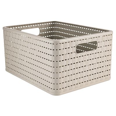Rotho Lattice Effect Storage Basket Large - Stone image(1)
