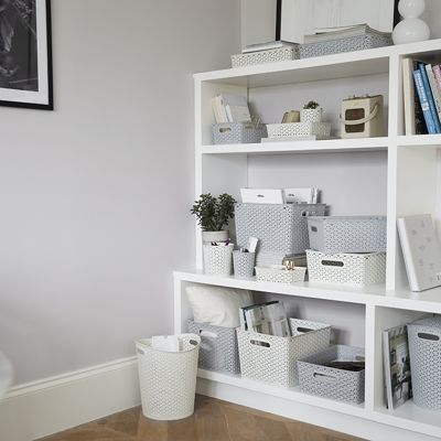 Faux Rattan Small Storage Pot Grey image(3)