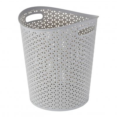Faux Rattan Waste Paper Basket Grey 13L image(2)