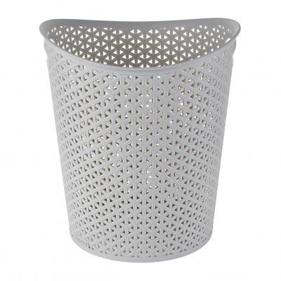 Faux Rattan Waste Paper Basket Grey 13L image(3)