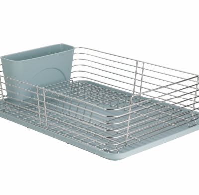 Lakeland Deco Stainless Steel Dish Drainer with Teal Drip Tray image(4)