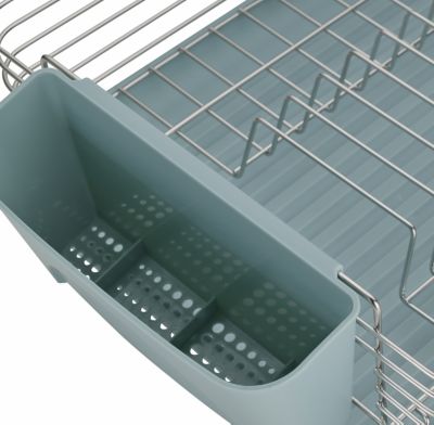 Lakeland Deco Stainless Steel Dish Drainer with Teal Drip Tray image(5)
