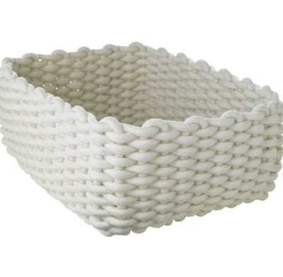 Small Woven Rope Storage Tray Cream 4L image(1)