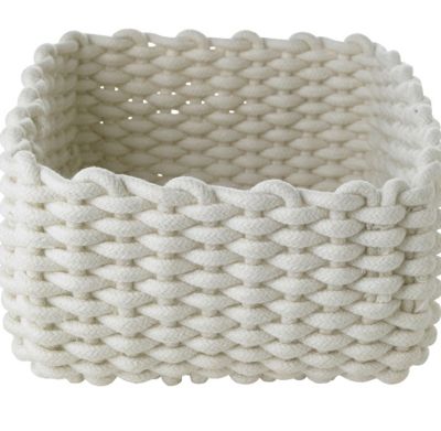 Small Woven Rope Storage Tray Cream 4L image(3)