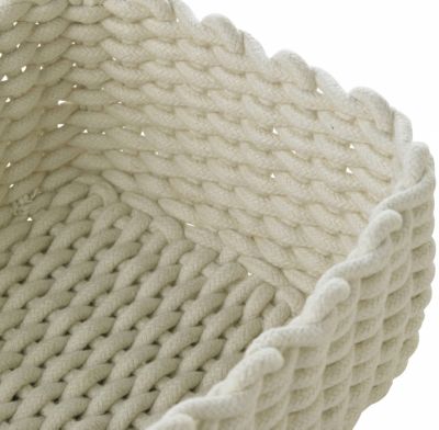 Small Woven Rope Storage Tray Cream 4L image(5)