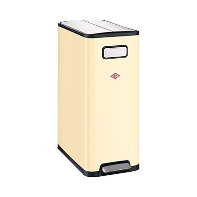 Wesco Big Double Master Recycling Pedal Bin Almond 40L Lakeland