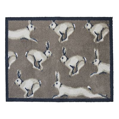 Hug Rug Indoor Door Mat Running Hares 85 x 65cm Lakeland