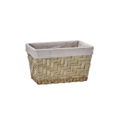 Natural Woven Storage Hamper Basket With Liner – Small image(1)