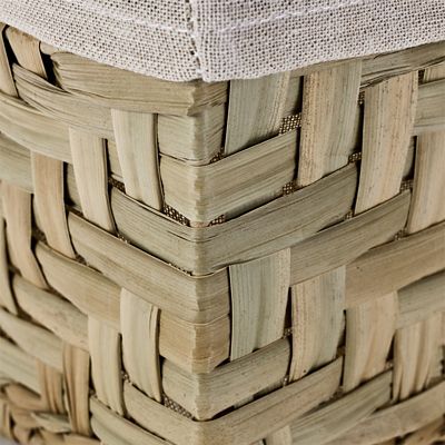 Natural Woven Storage Hamper Basket With Liner – Small - (Image 4)