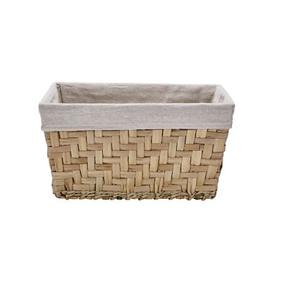 Natural Woven Storage Hamper Basket With Liner – Deep - (Image 1)