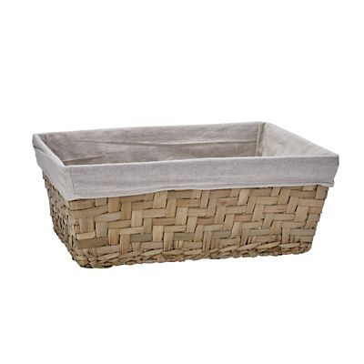 Natural Woven Storage Hamper Basket With Liner – Large image(1)