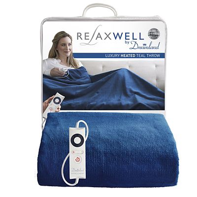 Relaxwell by Dreamland Intelliheat Heated Throw Teal 120 x 160cm - (Image 4)