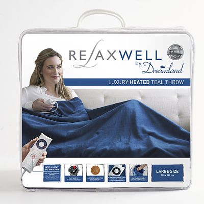 Relaxwell by Dreamland Intelliheat Heated Throw Teal 120 x 160cm image(5)