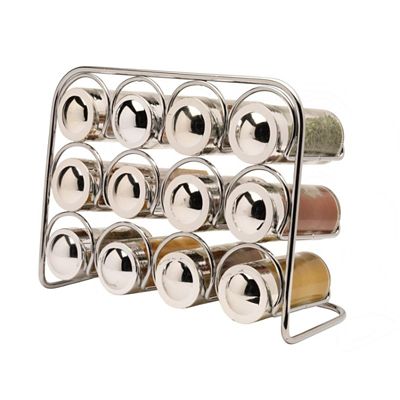 Hahn Pisa Premium 12 Jar Spice Rack with 12 Glass Jars