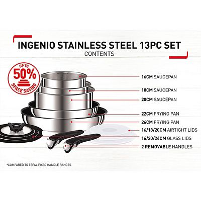 Tefal Ingenio 13-Piece Stainless Steel Pan Set image(4)
