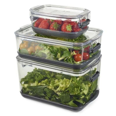 Prokeeper Fresh Produce Keeper Set, 4-Pack Built-in Colander Stackable  BPA-Free