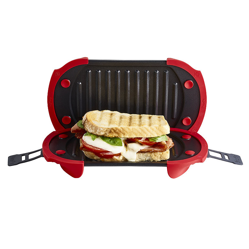 Microwave Panini Press | Microwave Grill Cheese Maker | Microwave Crisper Toaster Cookware | Cooking Fast and Dishwasher Safe
