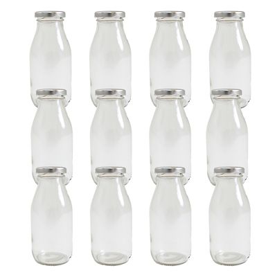 12 Lakeland 250ml Lidded Glass Milk Bottles image(1)