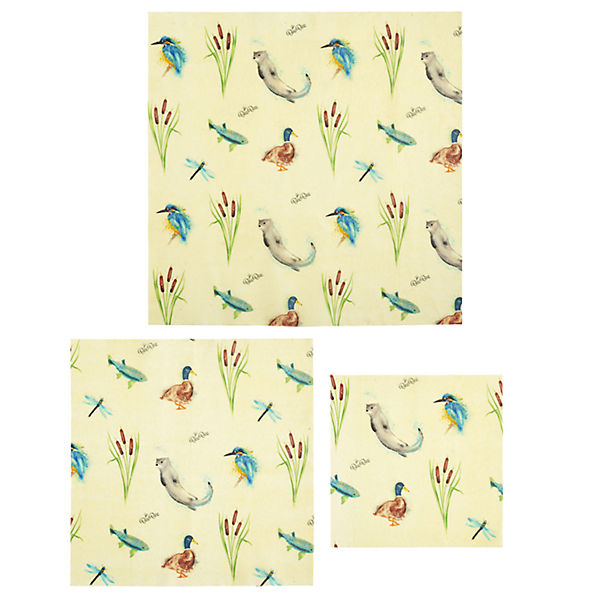 Lakeland BeeBee & Leaf Reusable Beeswax Food Wraps Riverbank – Mixed Pack of 3 image(1)