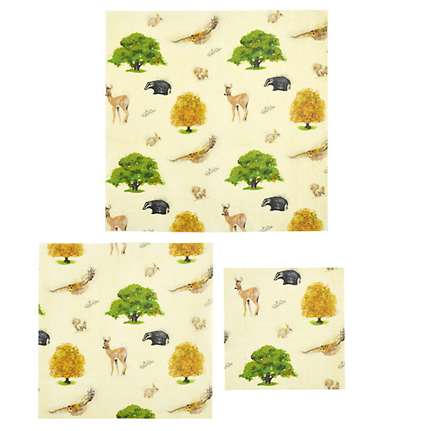 Lakeland BeeBee & Leaf Reusable Beeswax Food Wraps Woodland – Family Pack of 5 image(1)