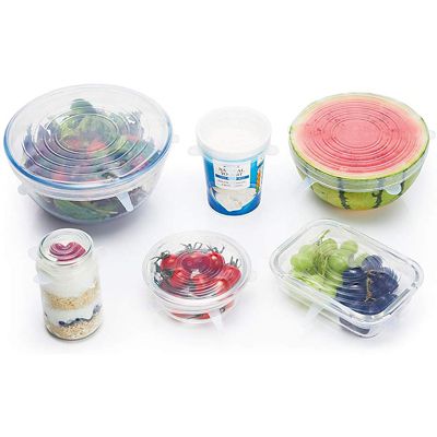 6 Kitchencraft Clear Stretchable Reusable Silicone Lids image(3)