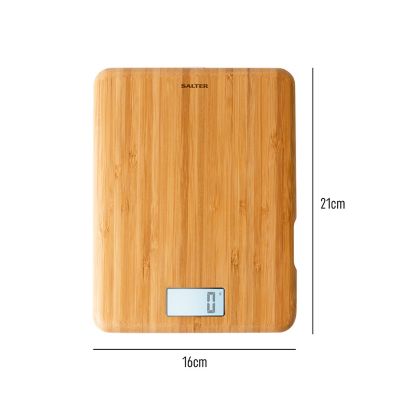 Salter Bamboo Rechargeable Digital Kitchen Weighing Scales Lakeland