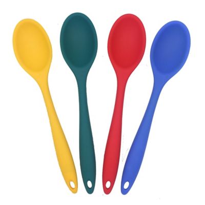 1 Pc Silicone Mixing Spoon Nonstick Cooking Spoon Kicthen Spoon Baking Spoon  for Cooking Stirring, Mixing