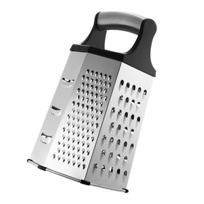 Pyramid Tin Plated Grater, 4-Sided Multifunctional BOX GRATER w/ Container  8