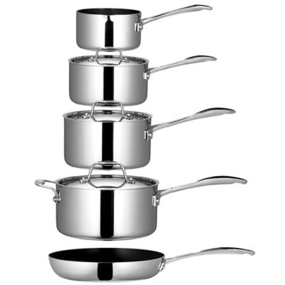 5 pc Lakeland Stainless Steel 5 Ply Pan Set Lakeland