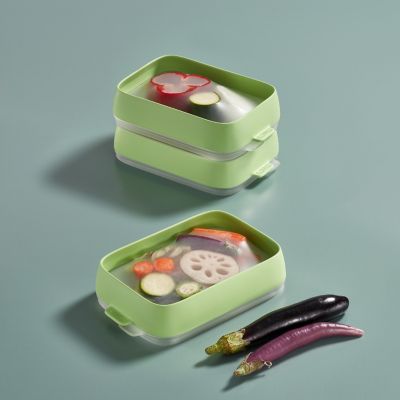 Lékué Reusable Silicone Seal Tray Fridge Storage Box image(2)