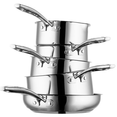 Lakeland 5Piece Stainless Steel Ceramic Pan Set Lakeland