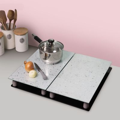 Typhoon Elements White Quartz-Effect Hob Protector - Set of 2 image(2)