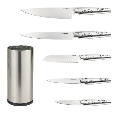 Hannah's Kitchen -cute knife set includes 3 kitchen knives, ceramic peeler  and multipurpose scissor, dishwasher safe, good for beginners (Beige)