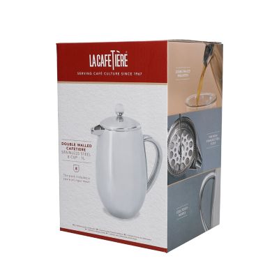 La Cafetière Stainless Steel Double Walled Insulated 8 Cup Cafetière LCDBLSS8CUP image(2)