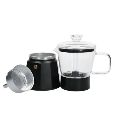 La Cafetière Verona Glass 6 Cup Espresso Maker in Black LCSTES6CGLBLK image(2)