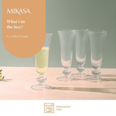 4 Mikasa Salerno Champagne Flutes 170ml  image(3)