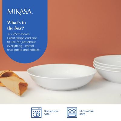 Mikasa Chalk 4-piece Porcelain Pasta Bowl Set image(4)