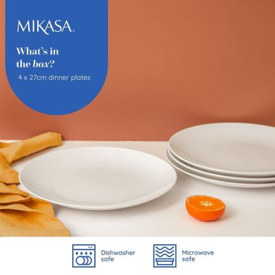 Mikasa Chalk 4-piece Porcelain Dinner Plate Set image(4)