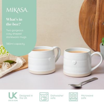 2 Mikasa Stoneware Cosy Mugs 380ml  image(3)
