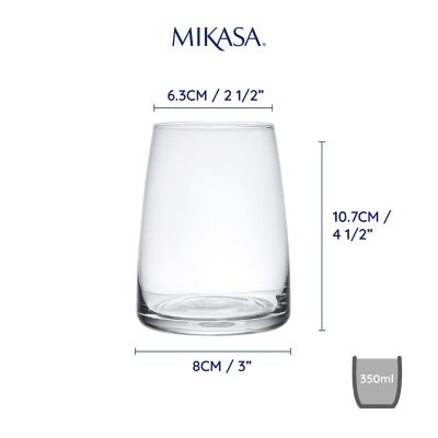 4 Mikasa Palermo Stemless Glasses, 350ml image(4)
