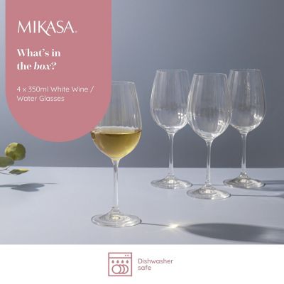 4 Mikasa Treviso White Wine Glasses 350ml image(4)