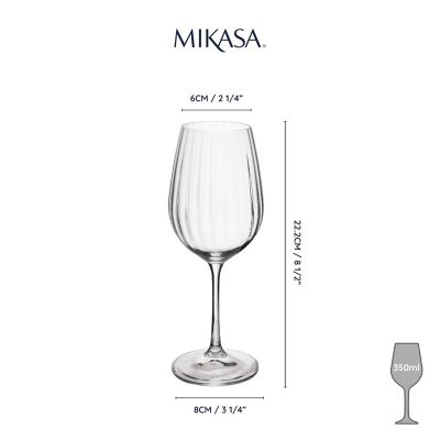 4 Mikasa Treviso White Wine Glasses 350ml image(5)