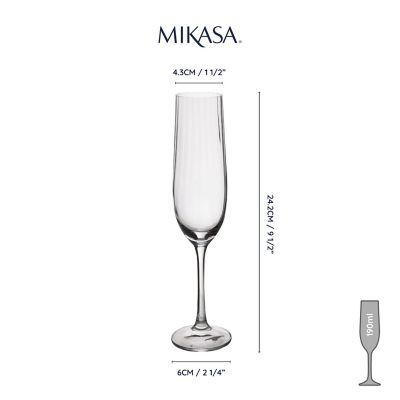 4 Mikasa Treviso Champagne Flutes 190ml image(5)